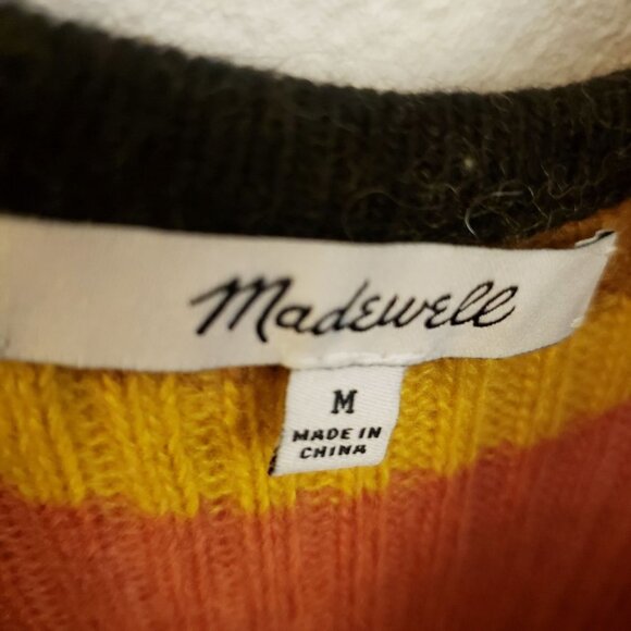 Madewell Viscose/Wool/Angora Blend Striped Sleeveless Midi Dress Size M EUC - Picture 8 of 9